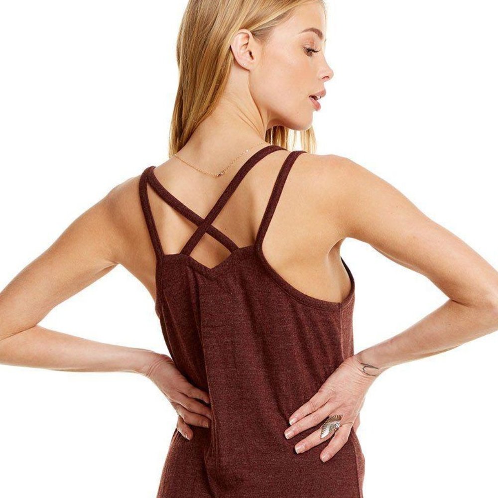 NWT CHASER Triblend Jersey Strappy XBack Dress, M - Picture 2 of 6